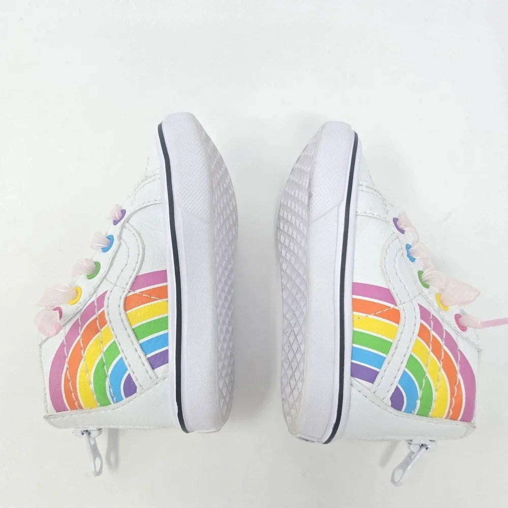Vans x Flour Shop Sk8-Hi Reissue V Rainbow White Toddler Shoes Size 4 721356